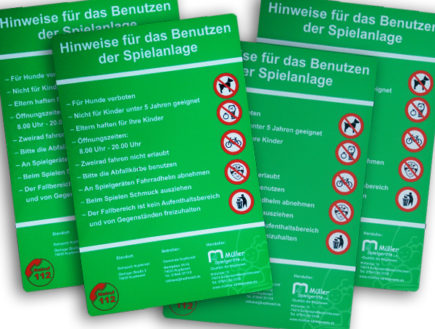 Spielplatzschilder