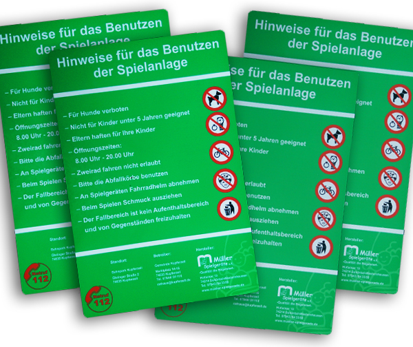 Spielplatzschilder