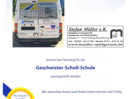 Urkunde der Geschwister-Scholl-Schule